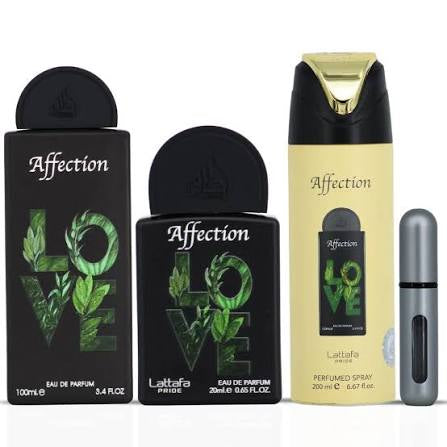 Lattafa Pride Affection 3pc Gift Set with Travel Atomizer